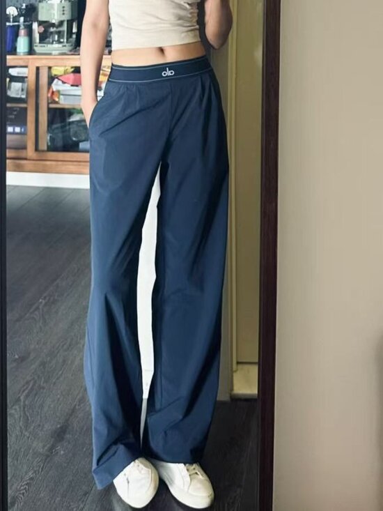 ALO Yoga Pants - Wide Leg pants✨ALO Yoga Suit Up Trouser Navy Blue💙Elastic waistband ( Regular )